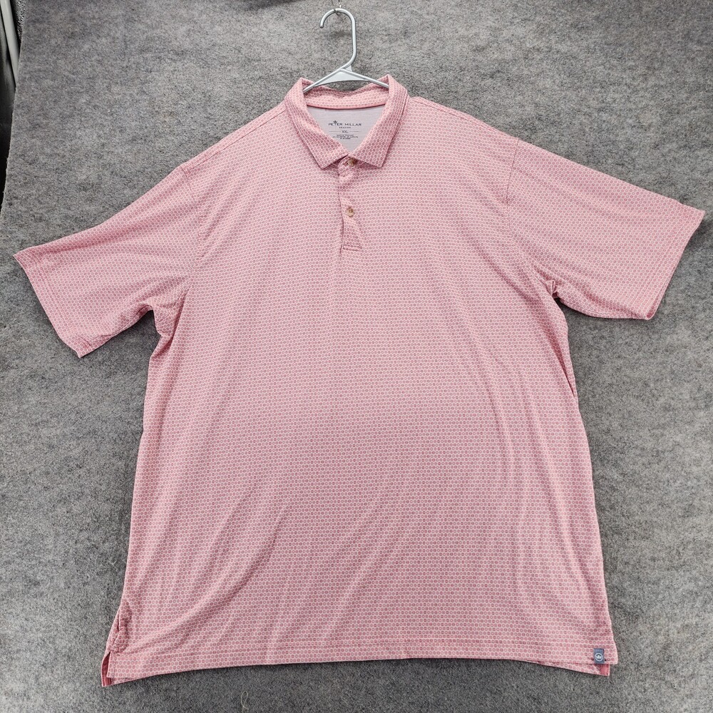 Peter Millar Polo Shirt Mens XXL Seaside Short Sleeve Pink